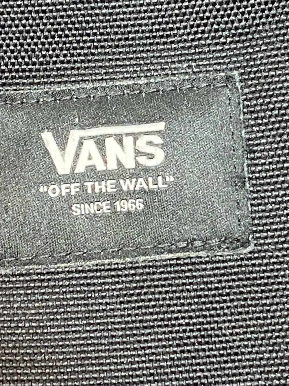 Vans Black Backpack with Black and White Checkerboard Pocket